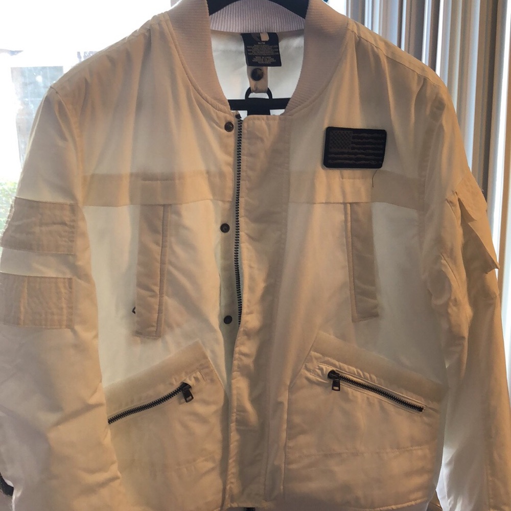 White Bomber jacket